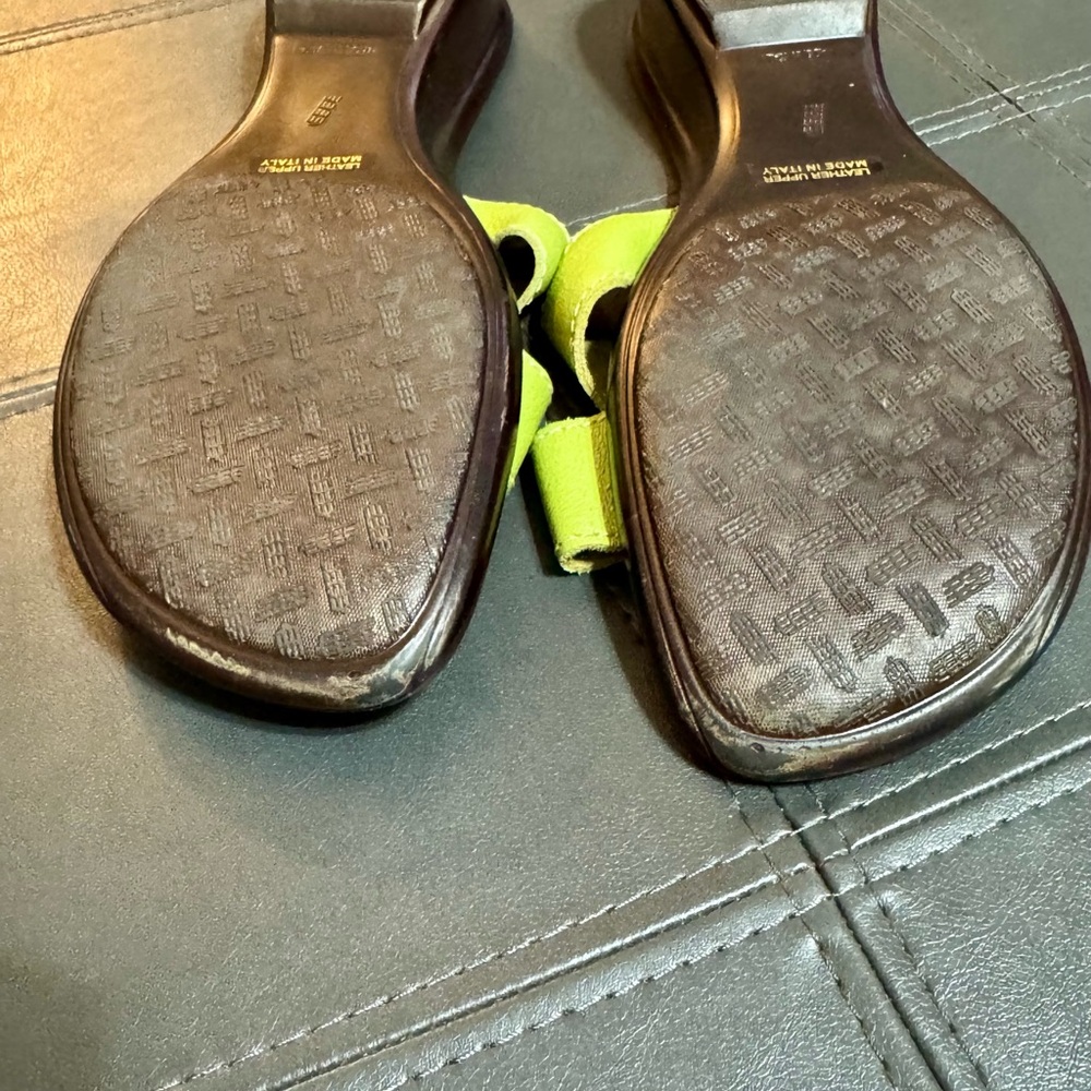 Women’s Lime Green Sandals Italian Shoemakers Size 10 - Picture 10 of 14